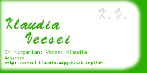 klaudia vecsei business card